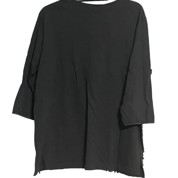 NWT Quacker Factory 1990s Vintage Black Sequin Tunic Top | Size Large - Picture 5 of 6
